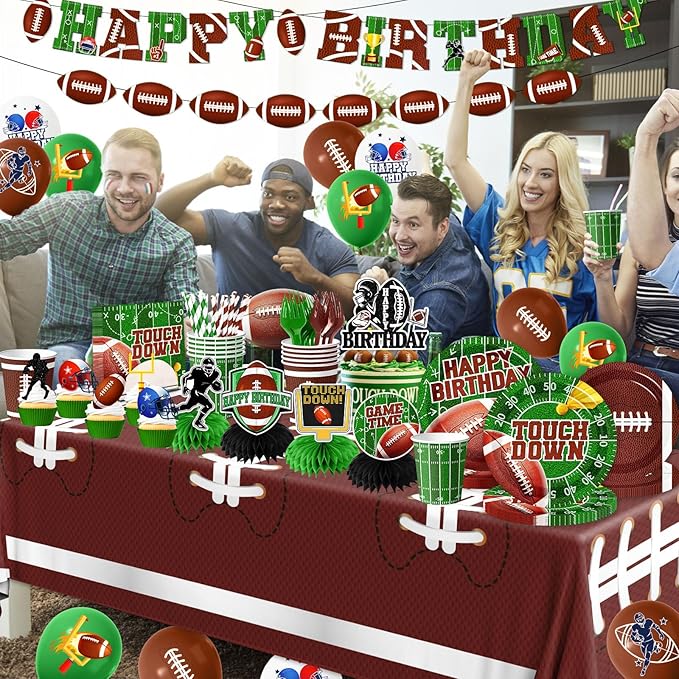 Football Birthday Party Decorations 191Pcs Football Party Supplies