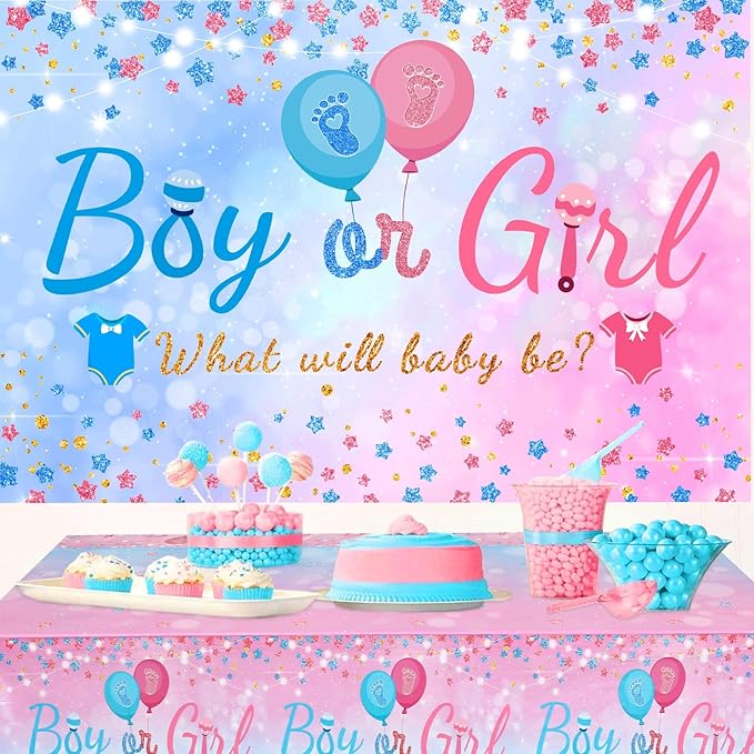 Baby Gender Reveal Party Decorations Pink Blue Balloon Arch Garland