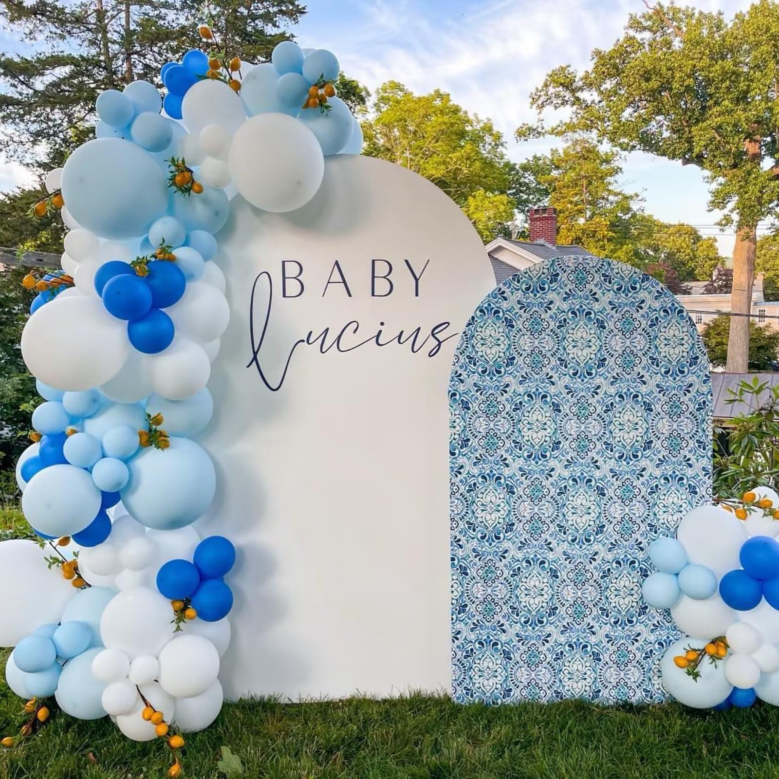 Blue and White Balloon Arch Kit, 100pcs Light Blue White Balloon