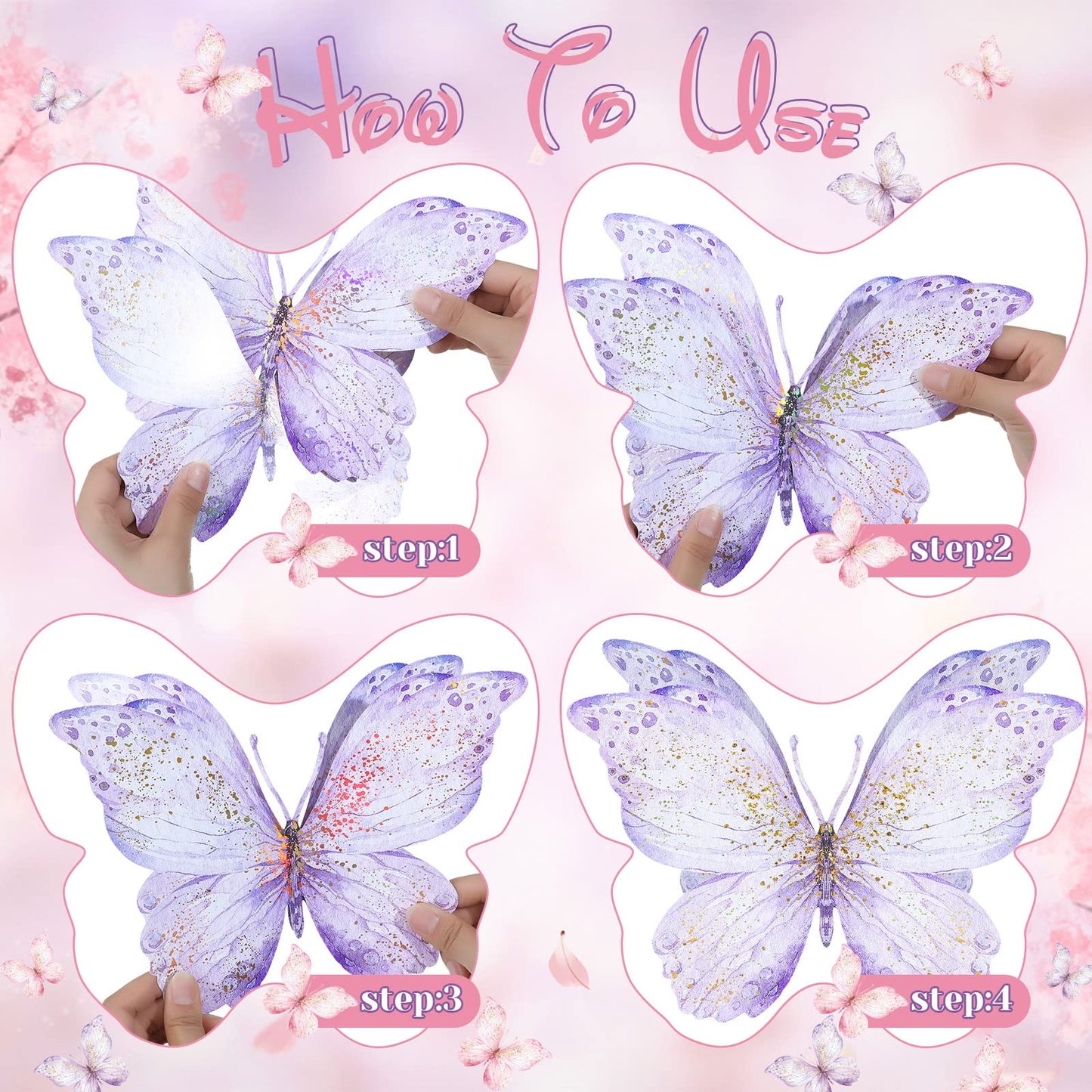 Wesiti 18 Pieces Butterfly Baby Shower Birthday Decorations Butterfly