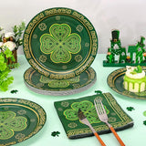 48 pcs St Patrick's Day Tableware Sets 9 Inch Shamrock Clover