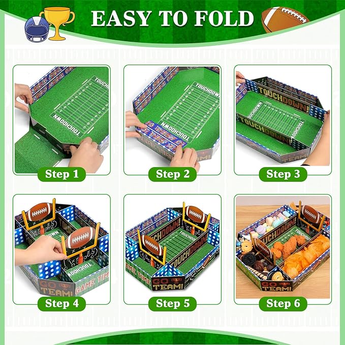 1 Pcs Football Party Supplies Kit Large Food Serving Tray Football