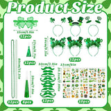 76 Pcs St Patrick's Day Party Favor Set Tattoo Stickers Necklaces
