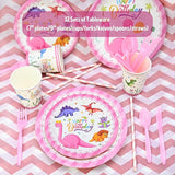 Party Spot! 150 pcs Dinosaur Birthday Party Supplies For Girls