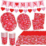 Valentine's Day Party Supplies Serve 24 97 Pcs Hot Heart Love