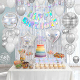 Disco Party Decorations, Iridescent Happy Birthday Star Hanging Banner