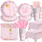 Xigejob Ballerina Birthday Party Decorations Tableware, Ballerina