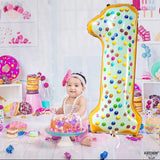 KatchOn, Giant One Donut Balloon - 40 Inch | Donut 1 Balloon for