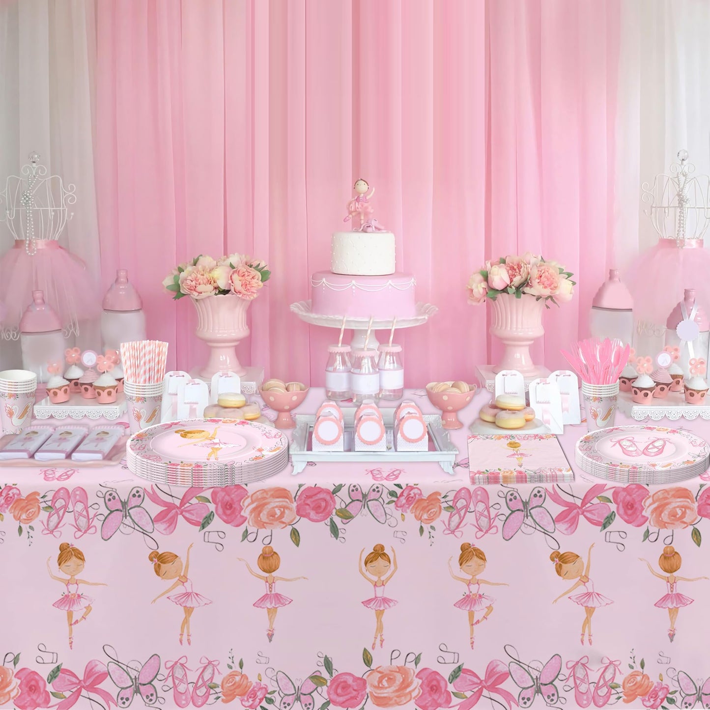 Xigejob Ballerina Birthday Party Decorations Tableware, Ballerina