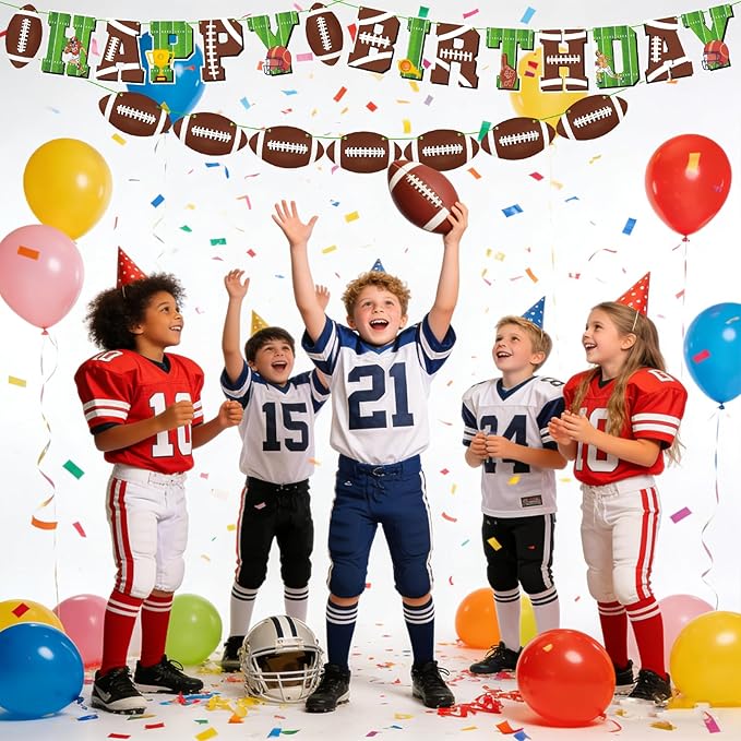 Football Party Decorations Kit Disposable Tableware Set Includes