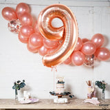 KatchOn, Rose Gold Number 9 Balloon - 40 Inch | Foil 9 Birthday