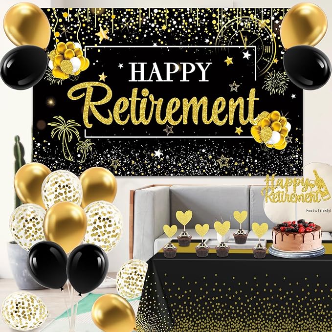 26Pcs Happy Retirement Party Decorations for Men Women with Happy