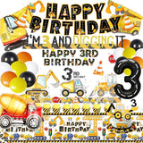 90 Pcs Dump Truck Party Decorations for Boys Baby Construction 3rd