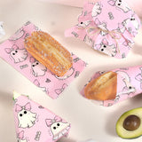 Fabllewavi 150 Pcs Pink Ghost Boo Wax Paper Sheets for Food Deli,