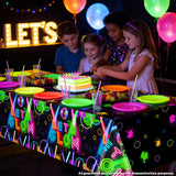 4 Pack Glow in the Dark Party Supplies Tablecloths, Including