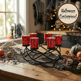 Iron Round Votive Tealight Candle Holder Centerpiece for Halloween