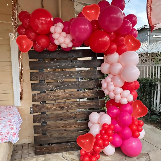 Valentines Day Balloon Arch Kit Pink Red Balloons Garland Red Pink