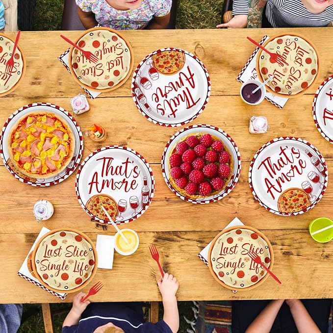 96Pcs Pizza Bridal Shower Decorations Last Slice Of The Single Life