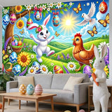 Nuxovilar Easter Banner Polyester 43x70.86 Inches Large Easter Banner
