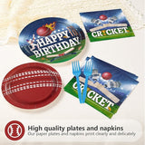 96Pcs Cricket Birthday Party Decoration Sports Theme Ball Plates and