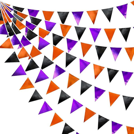 Black Orange Purple Halloween Party Decorations Metallic Fabric