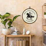 Round Wall Art Framed,Funny Cowboy Round Wall Decor –This Is a High
