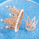 6 Pcs Crown Cake Topper Artificial Pearl Rhinestone Small Tiara Cake