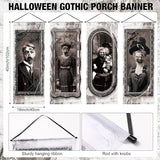 4 Pcs Halloween Gothic Banner 3D Changing Face Moving Portrait