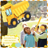 Construction Dump Truck Piñata with Blindfold and Bat Party Decor
