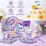 168Pcs Unicorn Plates and Napkins Unicorn Birthday Party Supplies