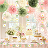 NICROHOME EUR Wedding Decorations 20 PCS Sage Green and Pink Tissue