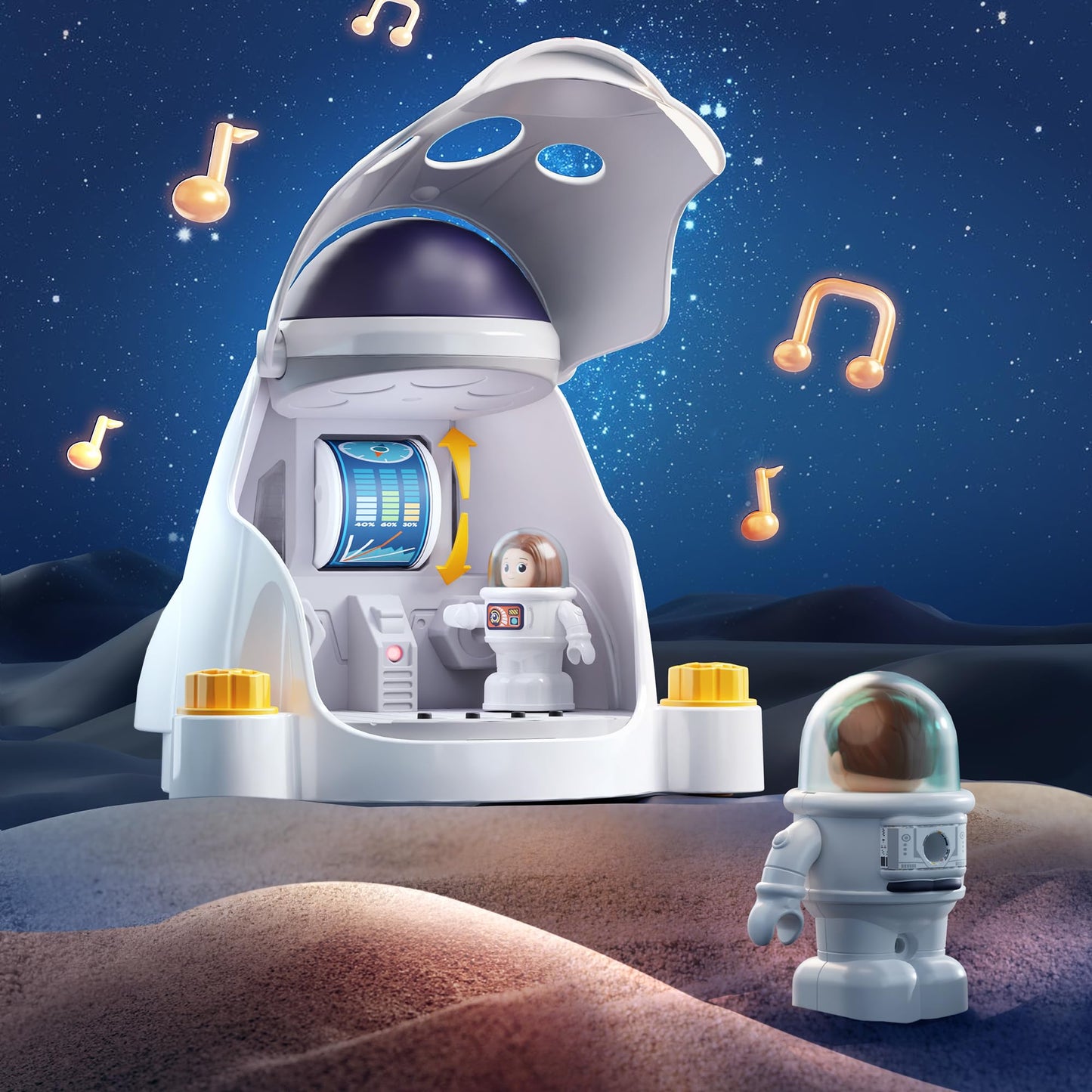 iPlay, iLearn Rocket Outer Space Toys, Kids Spaceship Playset with