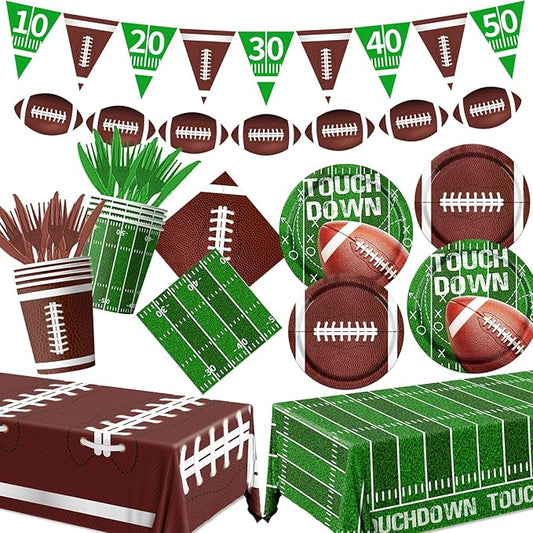 Football Party Supplies Kit Serve 25 178Pcs Football Theme Party