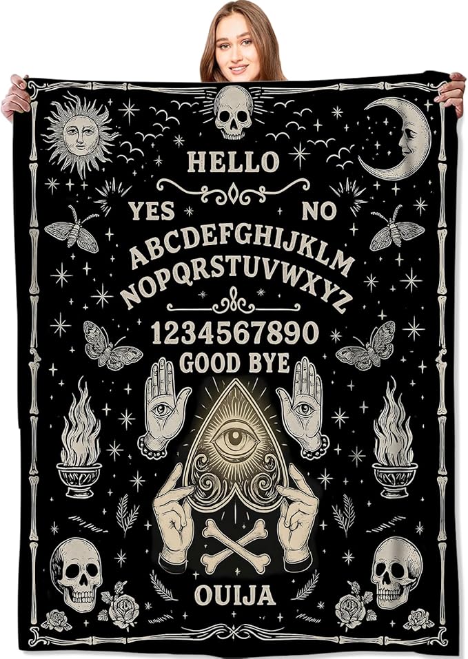 Ouija Board Blanket Halloween Holiday Decor Gothic Spirit Witch