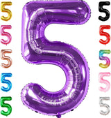 KatchOn, Giant Purple 5 Balloon Number - 40 Inch | Mylar Purple