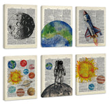CHDITB Space Exploration Canvas Wall Art, Solar System Wall Decor, Set