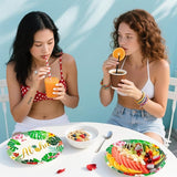peony man 105 PCS Tropical Luau Party Supplies Hawaii Disposable
