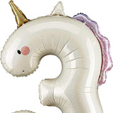 Unicorn Number 3 Balloon PartyDeco 36.5 Inch Holographic Foil 3rd