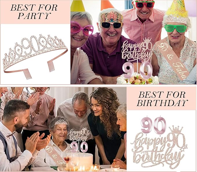 90th Birthday Decorations Gifts for Women Including 90 year old