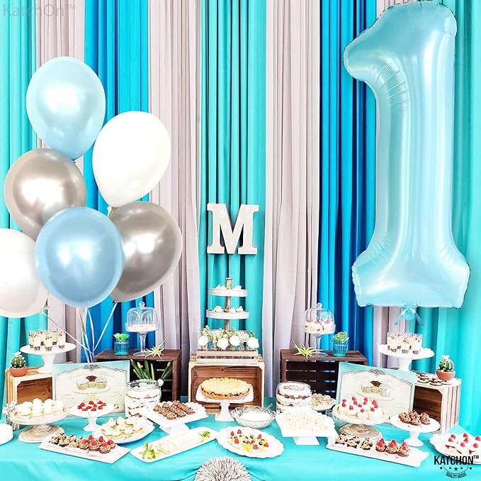 KatchOn, Light Blue 1 Balloon Number - 40 Inch | Blue One Balloon for