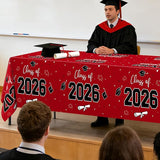 QZYL 4 Pack Graduation Table Cloth, 54" x 108" Red 2026 Graduation