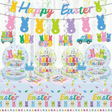 124pcs Easter Party Decorations Set Include Happy Easter Banner