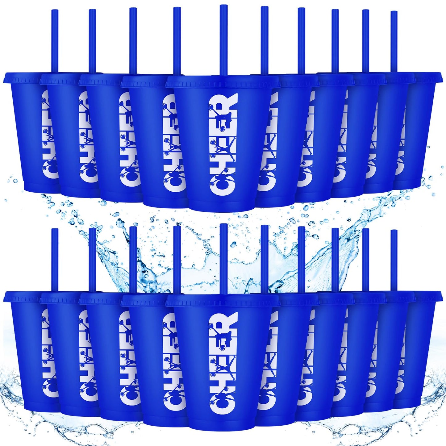 Domensi 20 Pcs Cheer Cup Gift Bulk for Team 16 oz Plastic Ballet Dance