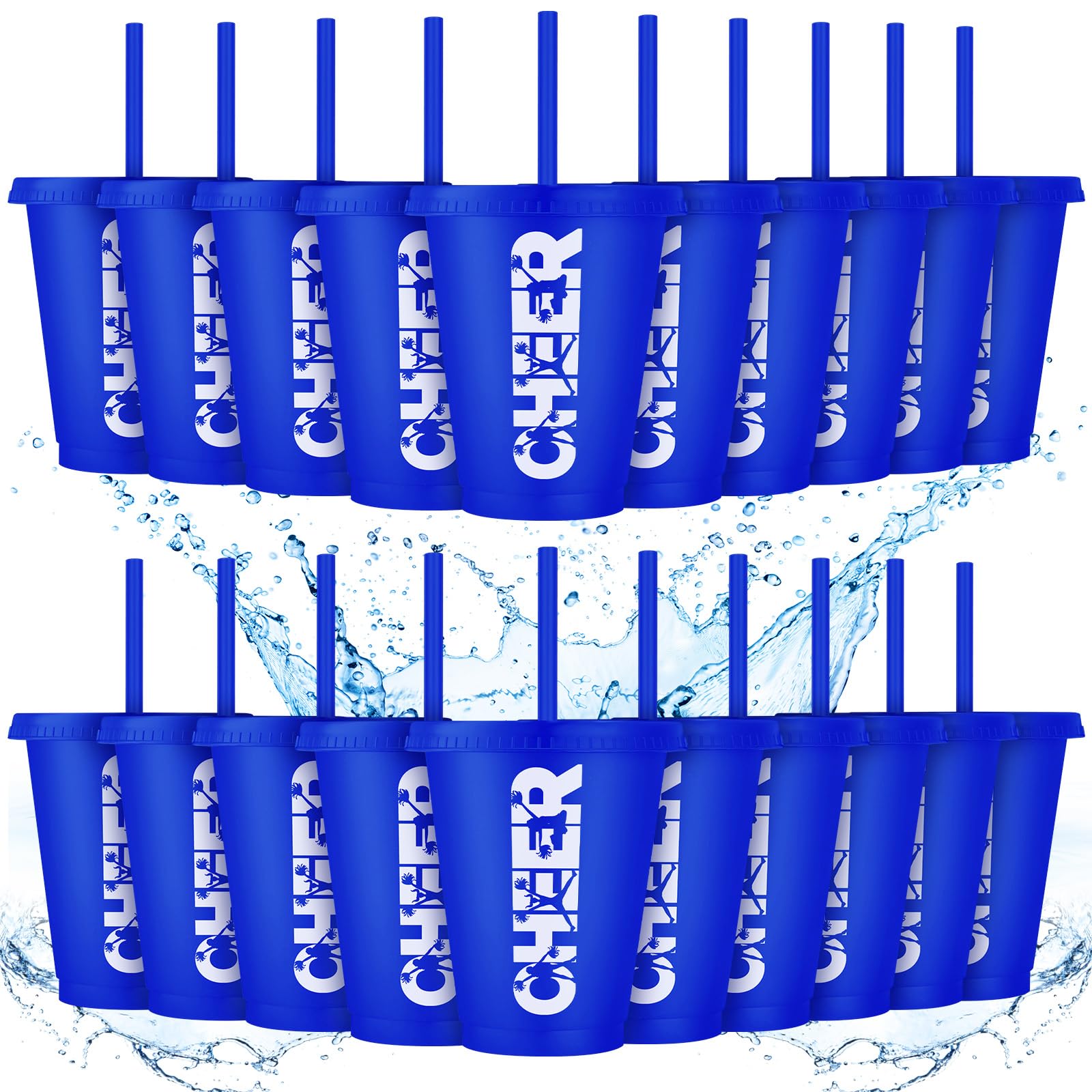 Domensi 20 Pcs Cheer Cup Gift Bulk for Team 16 oz Plastic Ballet Dance