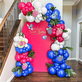 Pink Blue White Balloons, 12 Inch Royal Blue Hot Pink Fuchsia Pearl