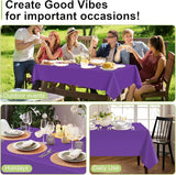 QIKSION Purple Plastic Table Cloth Disposable 12 Pack, 54 x 108 Inch