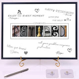Framed Black Retirement Decorations Guest Book for Men/Women 12X16