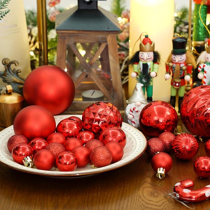 XmasExp 24ct Mini Christmas Ball Ornaments Shatterproof Christmas