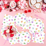 96Pcs Valentines Day Paper Tableware Set Conversation Hearts Party