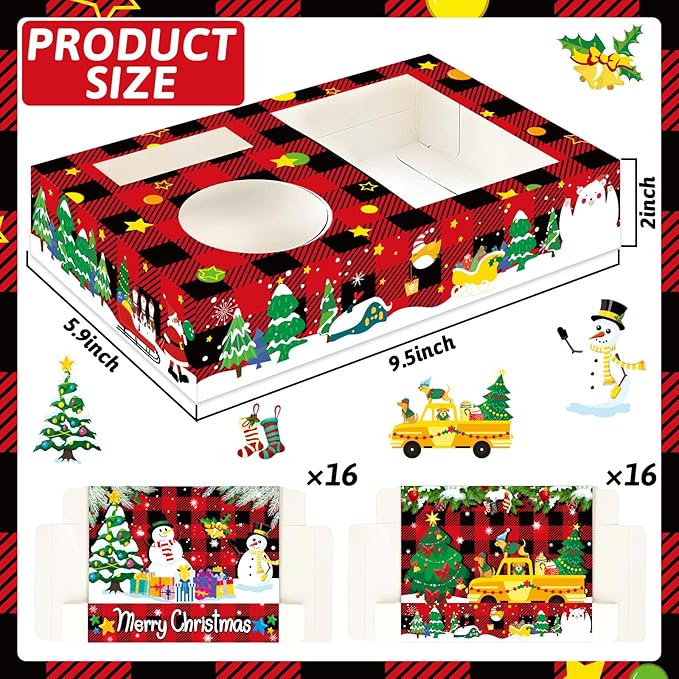 32pcs Christmas Party Supplies Movie Night Snack Trays Hold Popcorn
